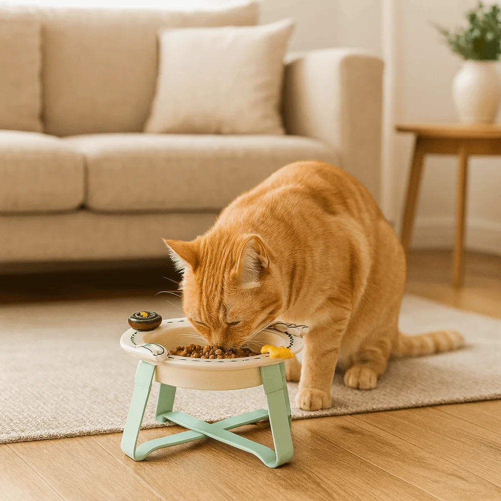 

Керамическая миска для корма для домашних животных с дофамином, большой калибр с подставкой, приподнятая миска для домашних животных, устойчивая к разливу, миска для корма для кошек и собак