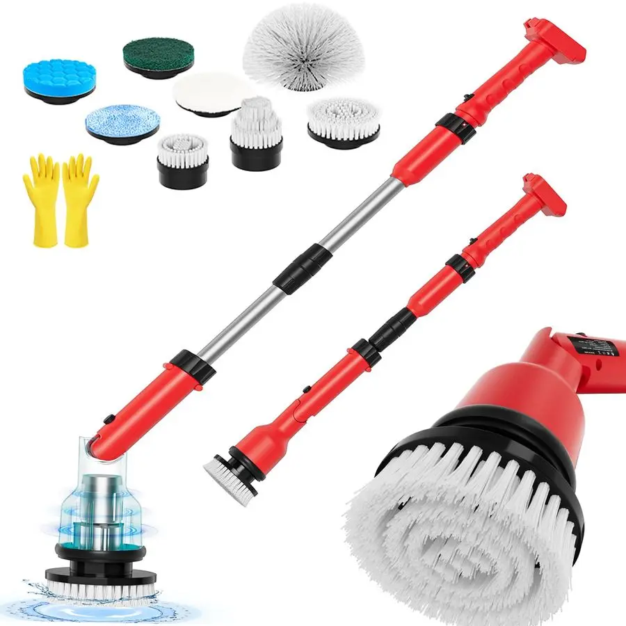 

Spin Scrubber Compatible for Milwaukee 18V Battery8in1 Cordless Cleaning Brush amp 1000 RPM Battery Powered Scrubber with Adjust