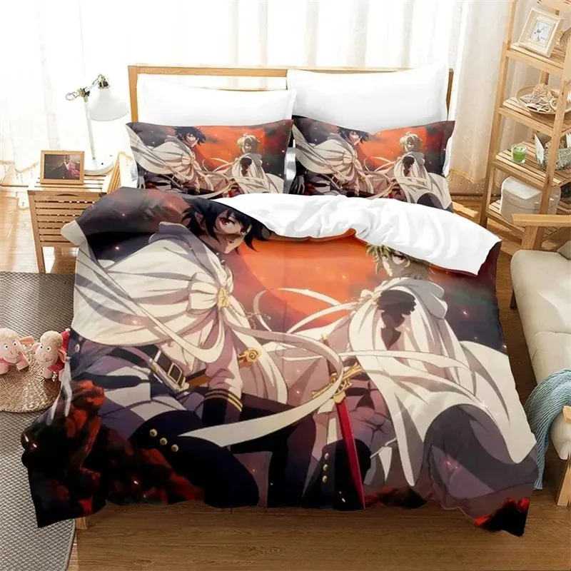 3D Print Anime Seraph of the end Bedding Set Boys Girls Twin Queen King Size Duvet Cover Pillowcase Bed boys Adult