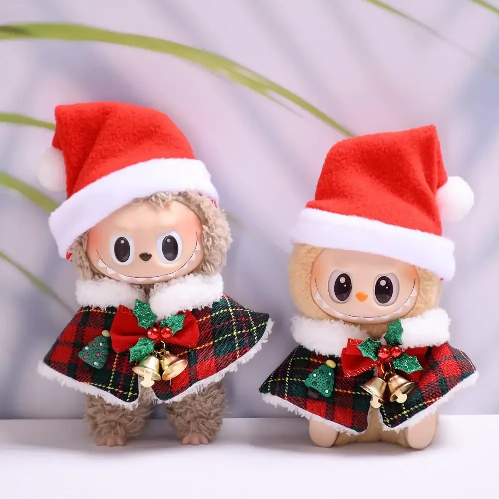 For  Labubu v1/v2 dresses-up winter sweater set doll clothes Cute Doll Accessories Kids Girls Toys for labubu Christmas cloth