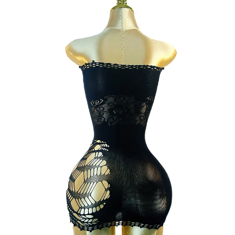 1PC Women Fishnet Cover Up Without Bikini Sexy Lingerie See Through Hollow Out Bodycon Dress Beachwear DSW581