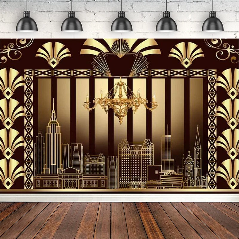 

Photography Backdrop Great Gatsby Roaring 20s Banner 1920's Birthday Party Decorations Supplies Background Poster