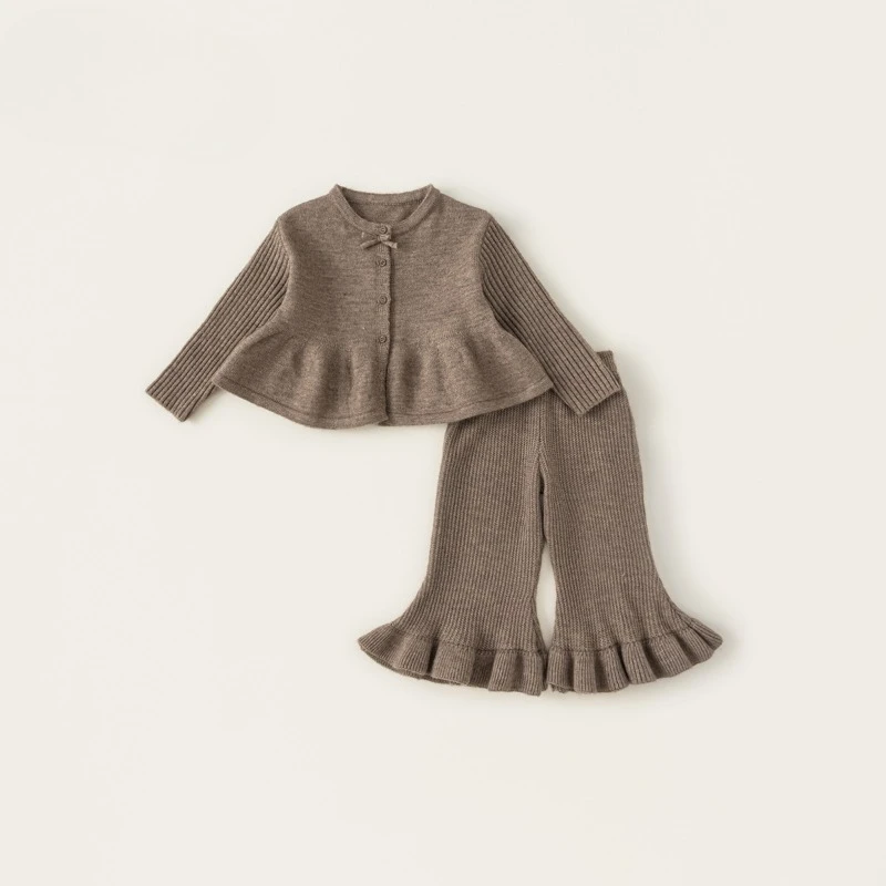 Conjunto Para niñas, suéter con pajarita, ropa Para niños, conjunto de pantalones de dos piezas, ropa Para niñas, ropa Para niños, Conjuntos Para niñas Para Niños 2025