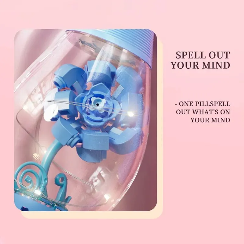 Juego de bloques de construcción de flor eterna para niños, modelo de ensamblaje educativo, ladrillos con luz, juguetes creativos, regalos