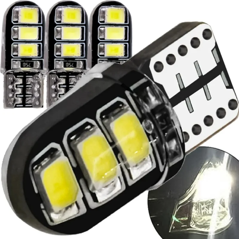 

10-1 шт. T10 W5W SilicaGel 6 SMD светодиодный салон автомобиля для чтения купольный светильник клиновой парковочный светильник поворотный боковой фонарь белые освещения номерного знака