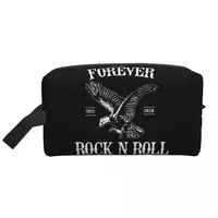 Custom Forever Rock N Roll Travel Cosmetic Bag Women Toiletry Makeup Organizer Lady Beauty Storage Dopp Kit