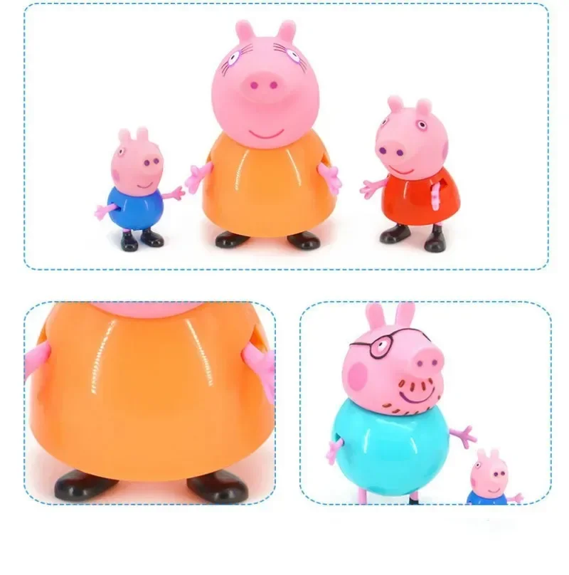 4Pcs/set Pepa Pig Toy Action Figure George Family Toys Mom and Dad Anime Party Toys Children\'s Birthday Holiday Gift