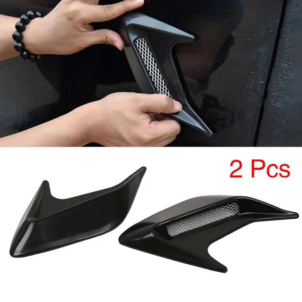 2Pcs Air Hood Vent Trims Car Modification Supplies Hood Air Outlet Stickers Leaf Plate Car Shark Gills Stickers