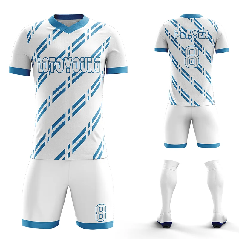 Maillots de football personnalisés pour hommes, impression de logo, conception gratuite, ensembles d'uniformes de football pour enfants, maillots de football à séchage rapide, vente en gros