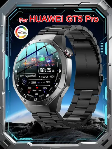 2025New For Huawei GT5 Pro Smart Watch Men HD AMOLED Screen GPS Motion trajectory HeartRate Bluetooth Call 1.52" SmartWatch IP68
