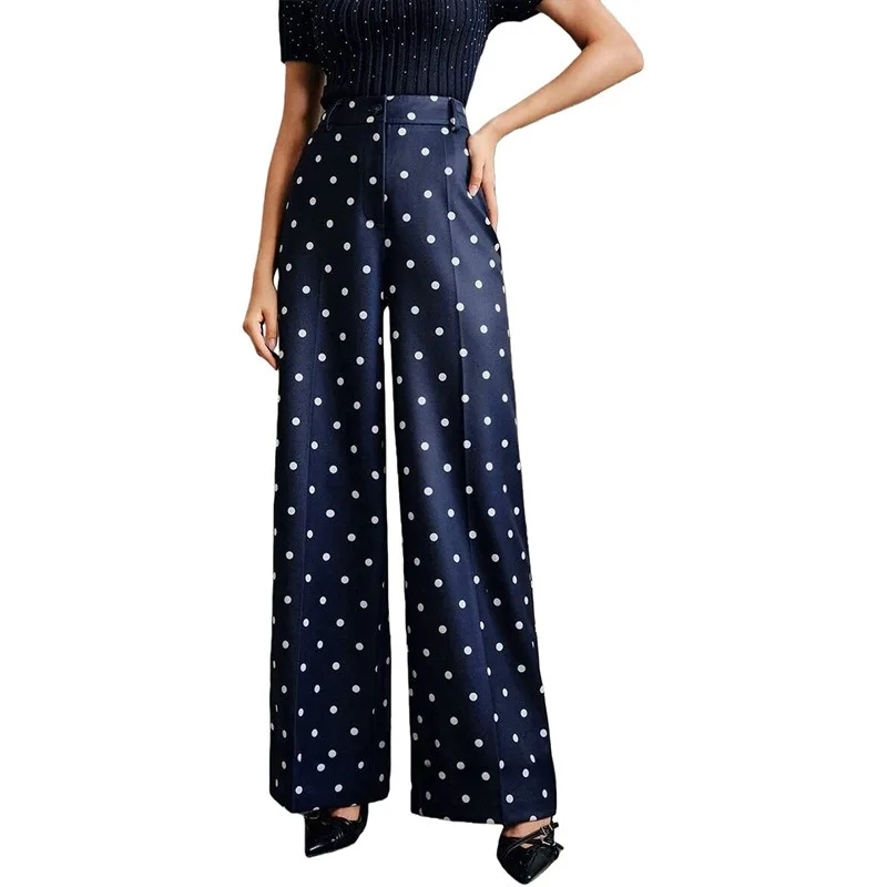 Fashion Vintage Polka Dot Women's Loose Wide Leg Pants