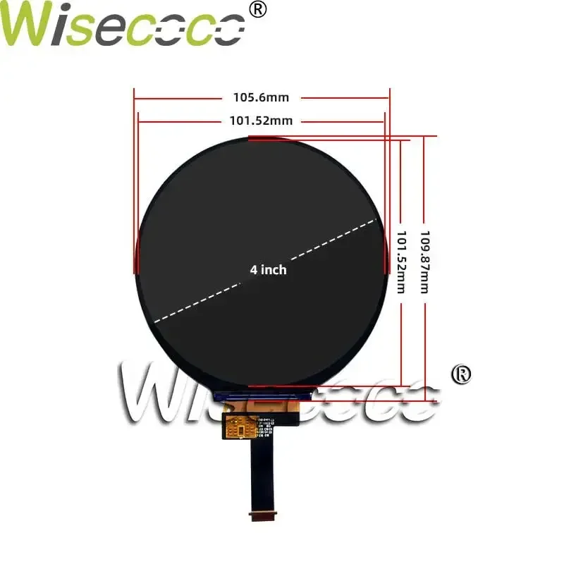 4 Inch 720*720 Round Display IPS Screen Circle Circular TFT LCD Module Panel LCM Type-C Driver Board For Raspberry Pi Wisecoco