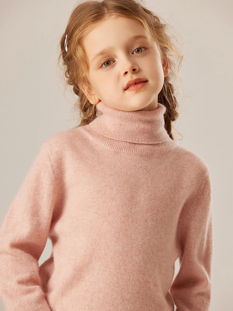 Maglione di cashmere autunno inverno per bambini dolcevita pullover basic ragazzo ragazza 12 colori 100% maglieria di cashmere abbigliamento per bambini top