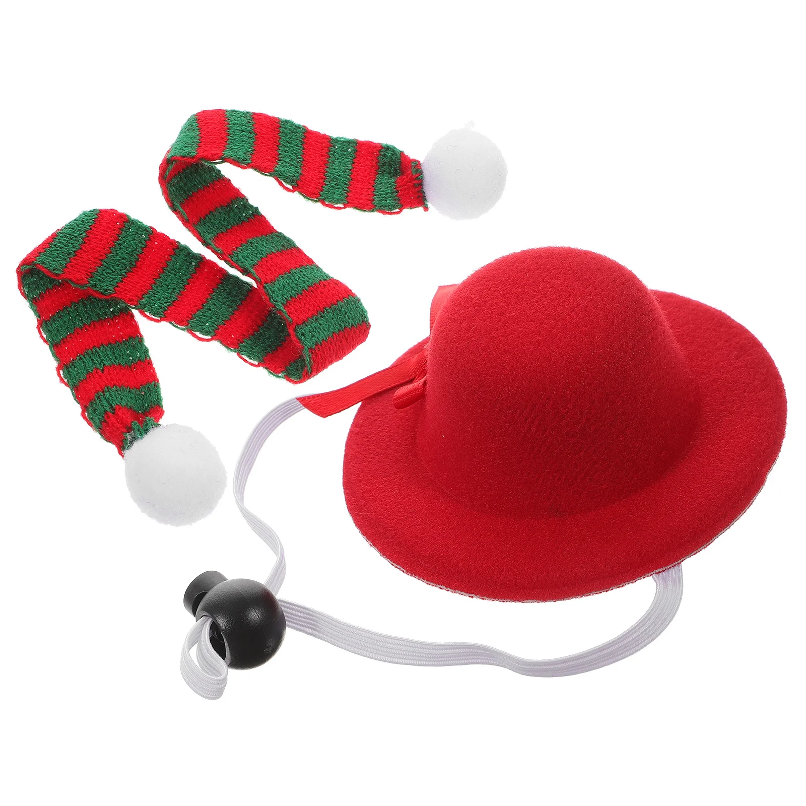 

2Pcs Pet Hat Scarf Set Xmas Pet Costume Comfortable Lightweight Dog Party Decor Dog Costume Set Mini Cat Headdress