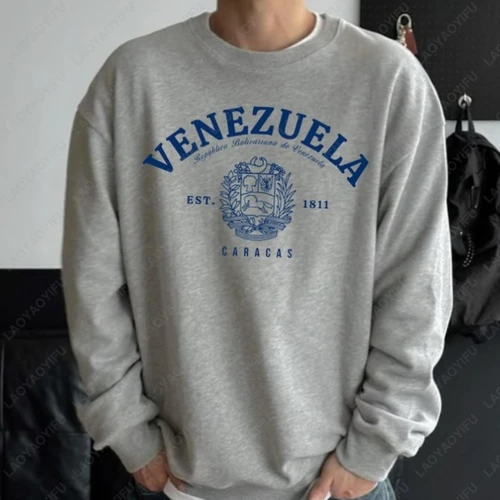 Imagen 2 del producto Freedom Venezuela bandera tendencia creativa estilo Casual Retro gráfico Sudadera con capucha Simple Unisex invierno Jersey Ropa Hombre Hombre Ropa