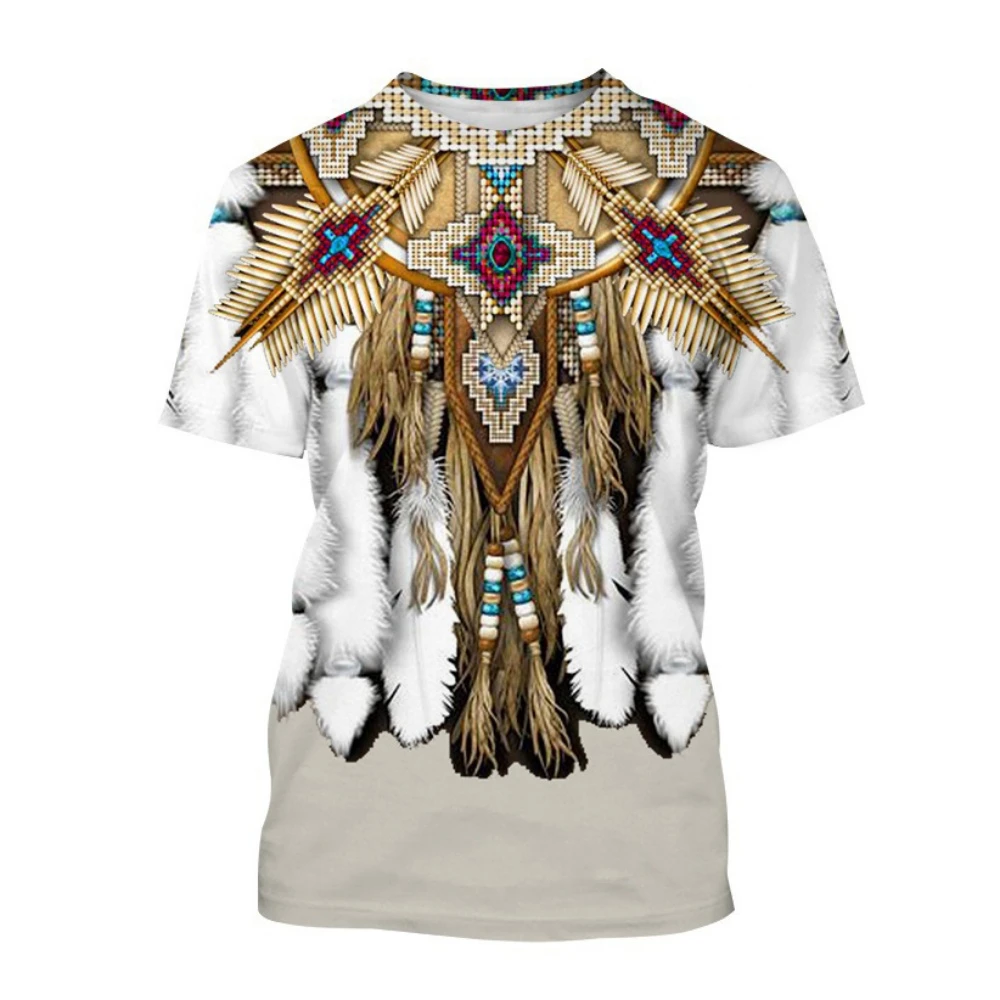 Summer Indian Ethnic Style 3D Print T-Shirts Streetwear Men Fashion Harajuku Casual Oversized O-Neck T Shirt Tees Tops