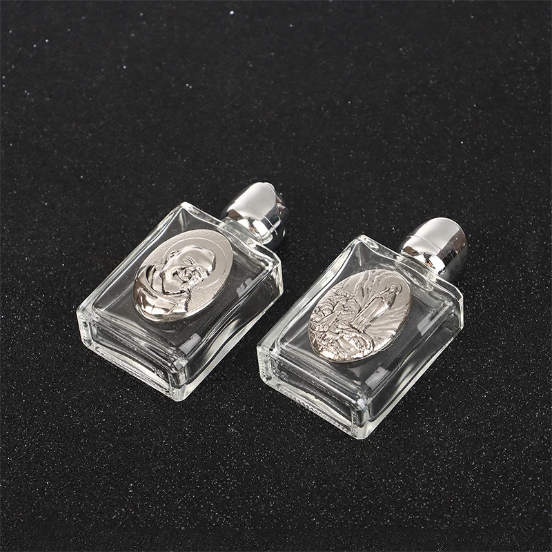 Multi-style Sliver Cover Glass Holy Water Jesus Bottle Home Religious Cross Bottle Christian Virgin Sculpture Bottle Refillable - Image 5