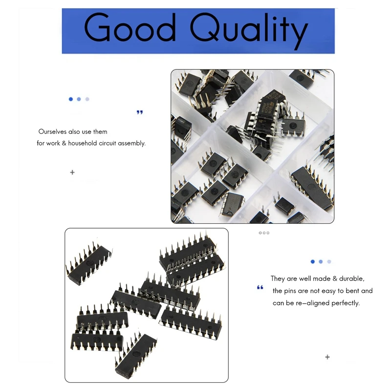 【RECOMMEND】85 قطعة مكونة من 10 أنواع من مجموعة متنوعة من شرائح الدوائر المتكاملة، مجموعة مقابس DIP IC لمؤقت Opamp المفرد الدقيق Pwm #2