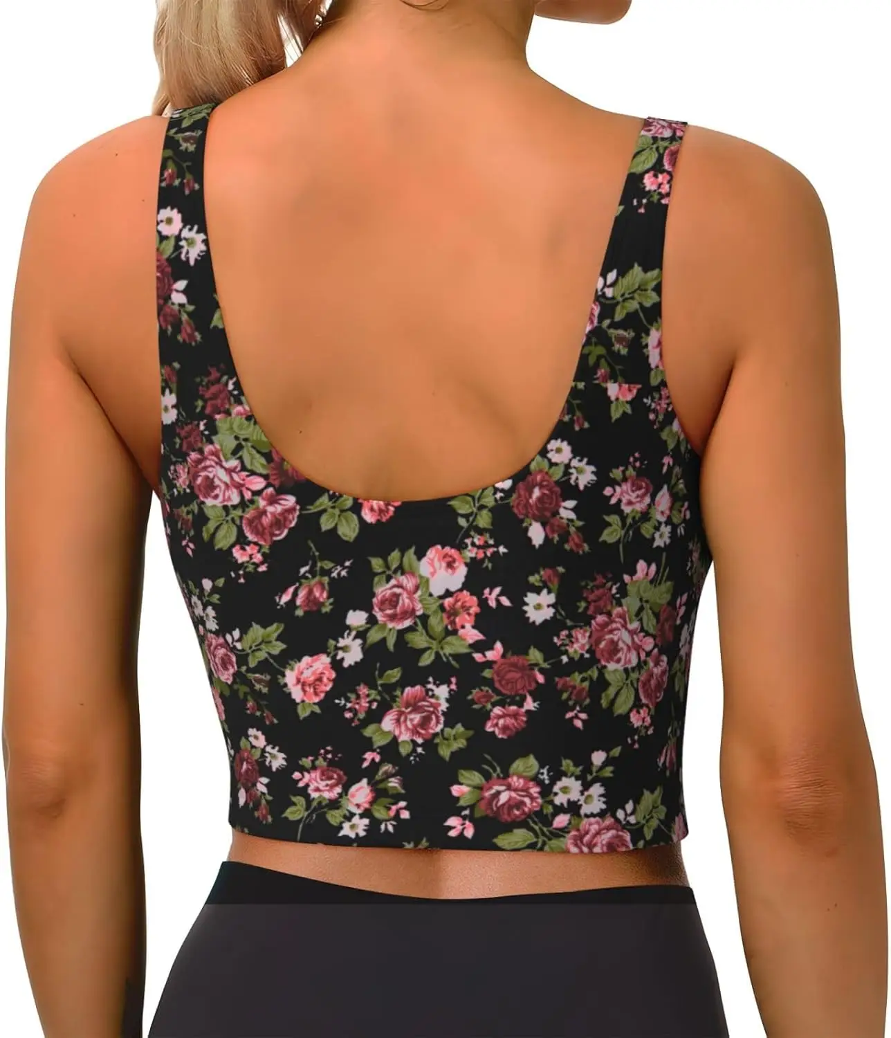 Reggiseni sportivi da donna Scoop Neck Yoga Crop Canotte U Back Fitness Esercizio Allenamento Corsa Top Cuscinetti rimovibili Abiti