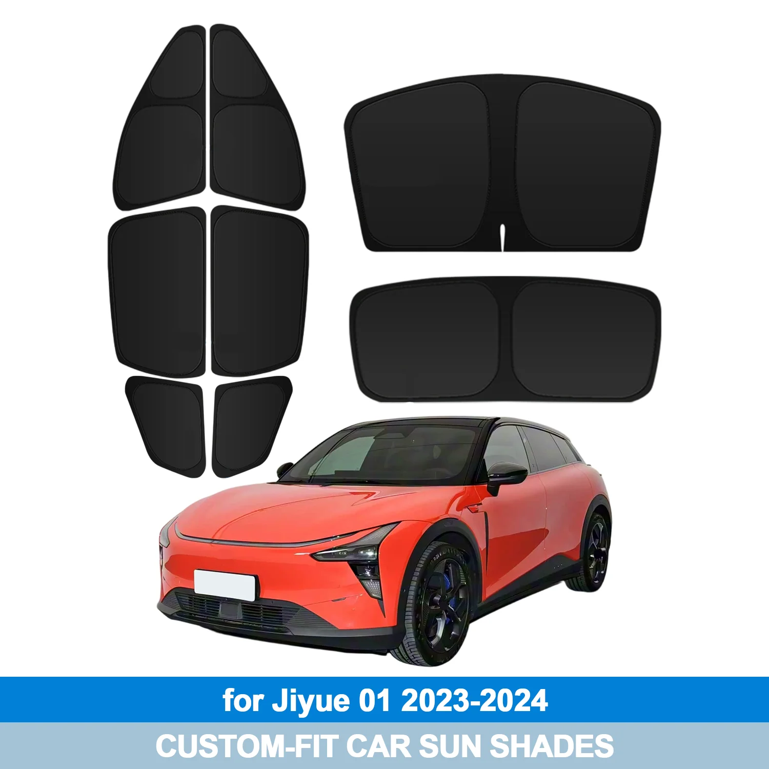 

For Jiyue 01 2023-2024 Windshield Sun Shade Side Window Shades Cover Sun Visor Shield Privacy Protection Car Accessories