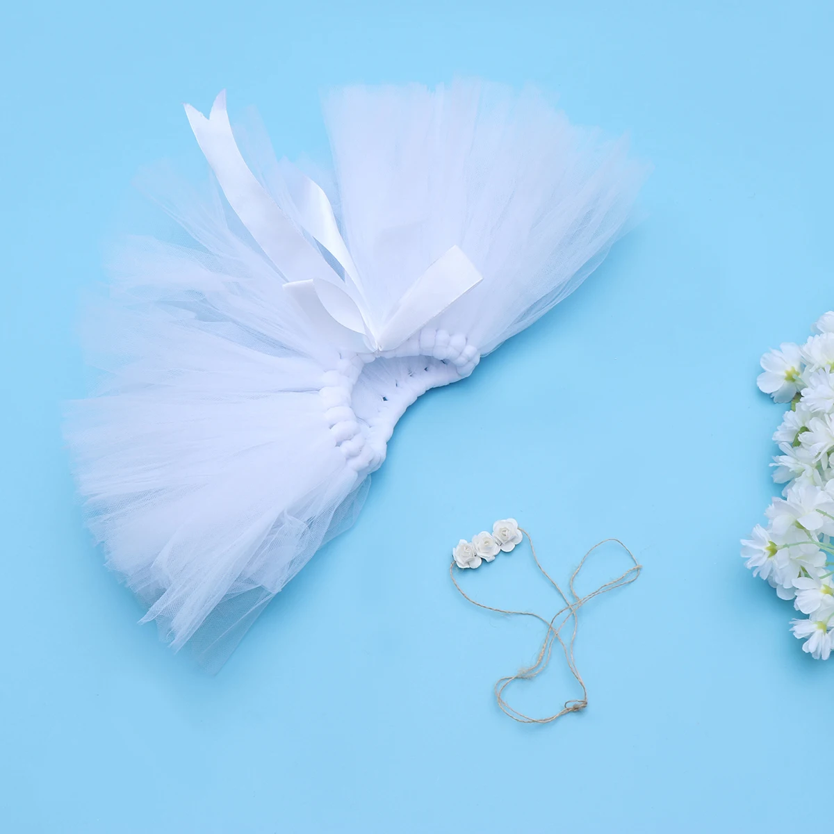 

Dress Gauze Skirt Photography Prop Clothing Infant Tutu for Newborn White Yellow Outfit Girl Tulle