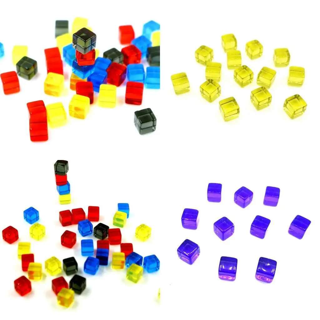 

R6FE Pcs Square Corner Blank Dices Clear Board Game Colorful Dices Educational Toy