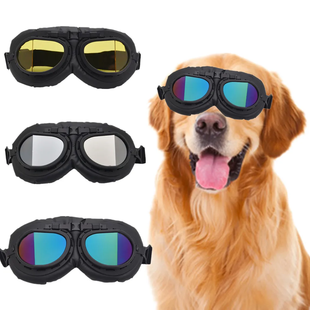 Vintage Moto Rider Style Pet Glasses Off-road Goggles Anti-impact Windproof Sandproof Sunglasses YJ026