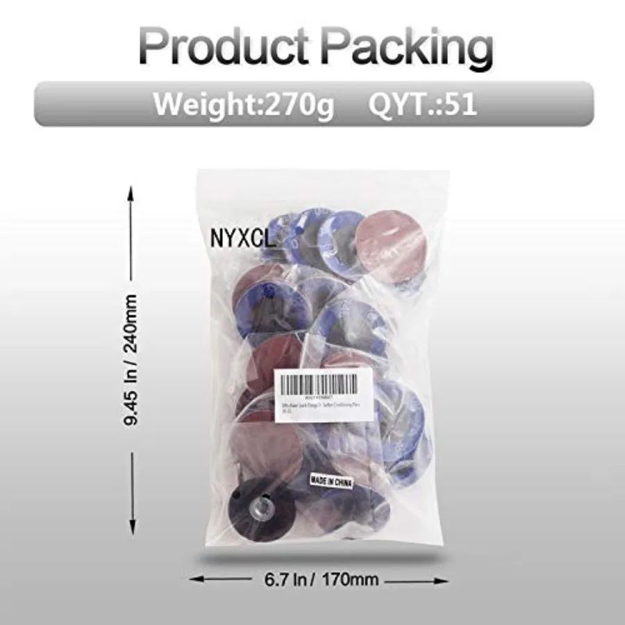 Miroku 50Pcs Mixup 2 inch Twist on Quick Change Discs Set, A/O Sanding Discs with 1/4