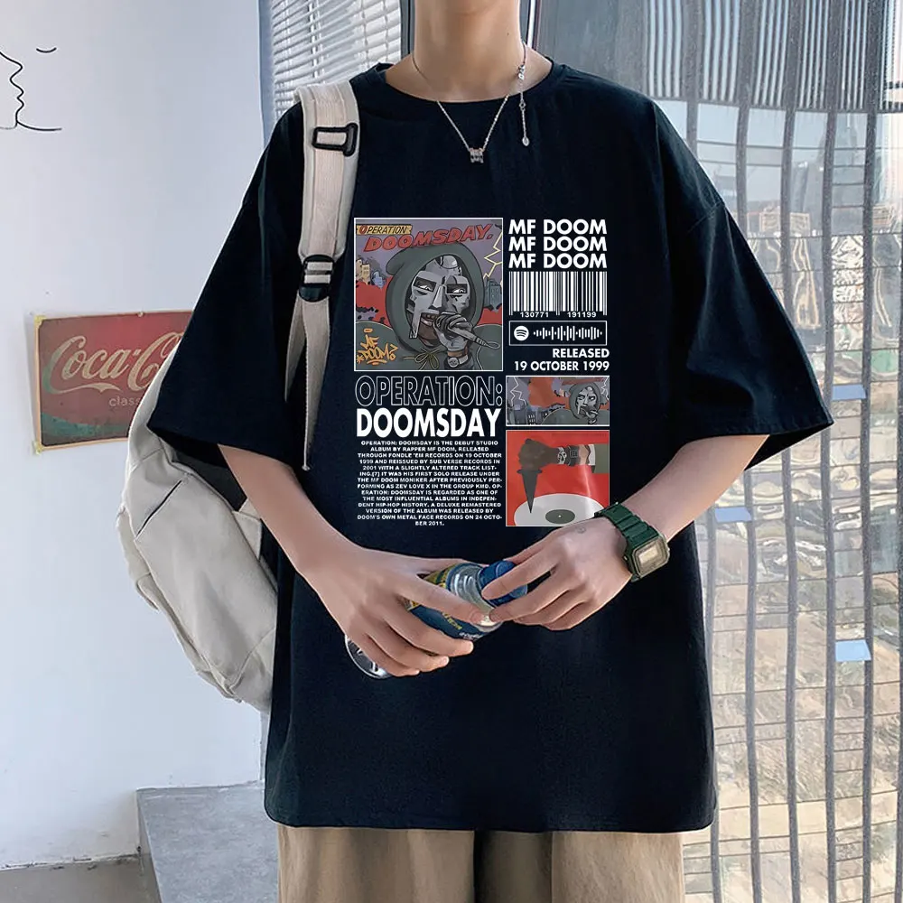 Rapper Mf Doom Hip Hop Oversized Graphic T-shirt Male Cotton Tshirt Man Streetwear Men Women Fashion Trend Short Sleeve T Shirts