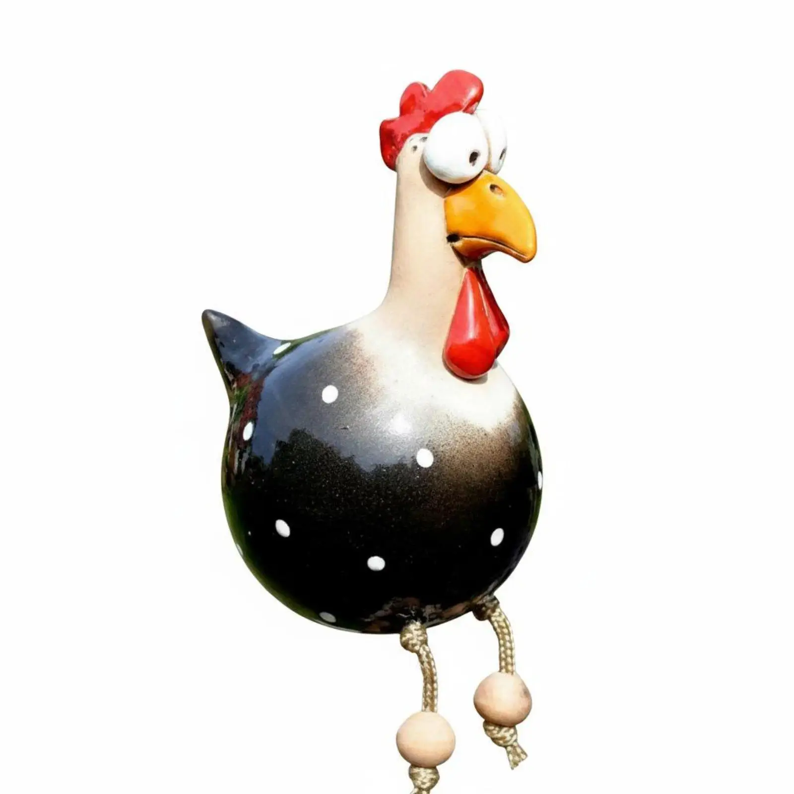 Leg-Dangling Chicken Figurine Playful Design Long-Legged Chicken Decor Colorful Hanging Ornament for Garden, Yard, Patio