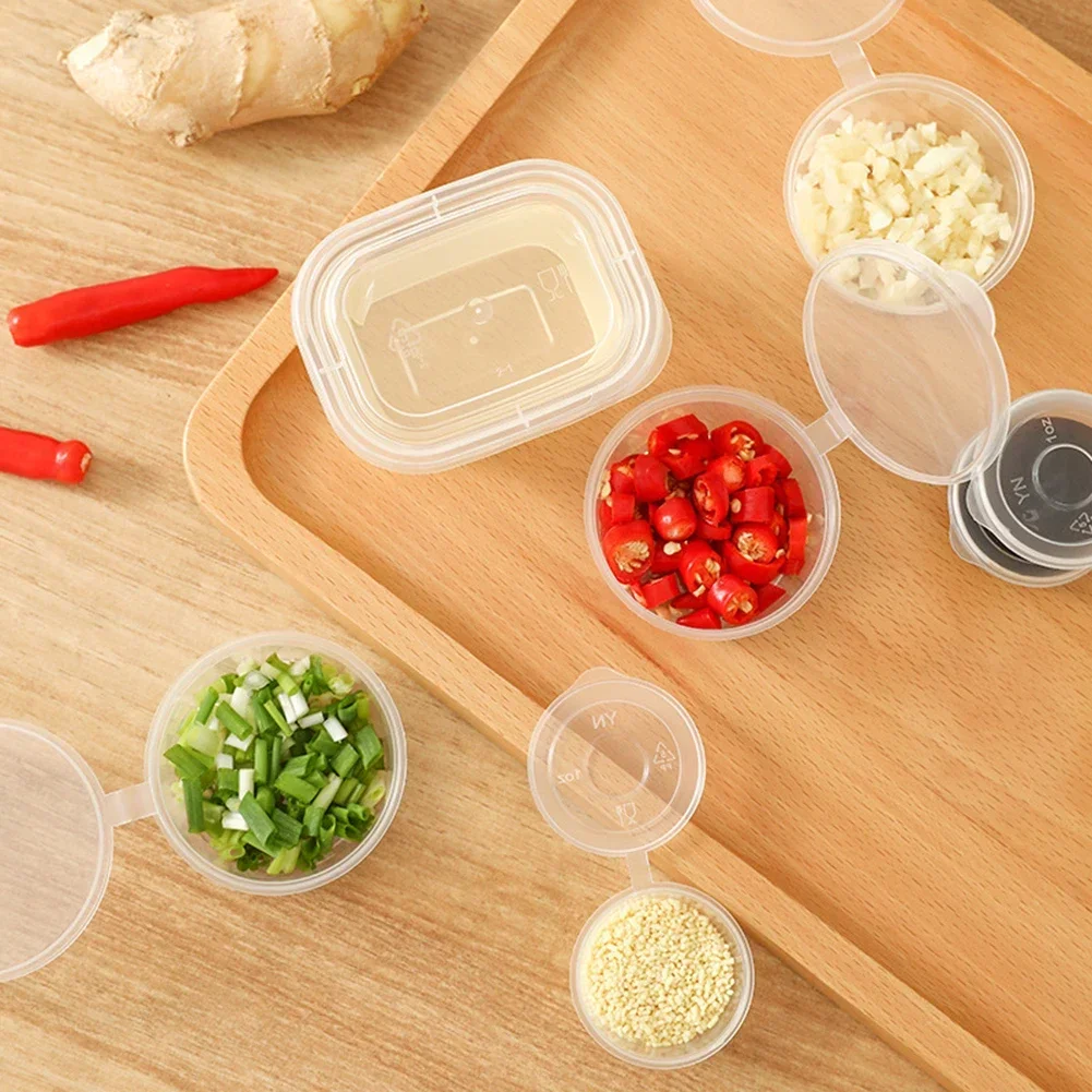 50Pcs 25/50/100ml plastic food container Source container with lid Food Box Pigment Paint Box Palette Takeaway Disposable Box