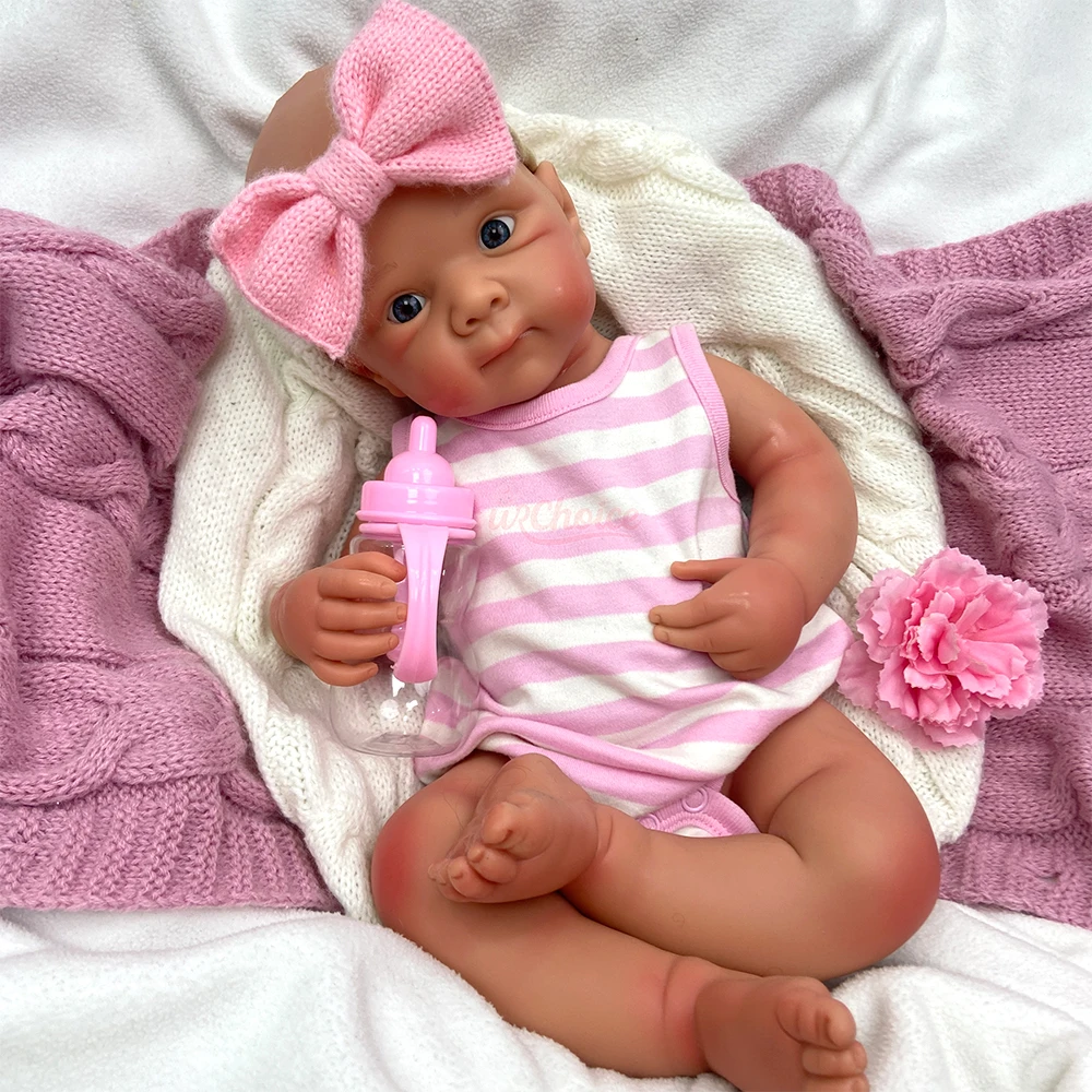 21 Inch Custom Reborn Baby Dolls Silicone Full Body Open Eyes Weighted Cuddly Heavy Reborn Baby Dolls for Artist Children Gift