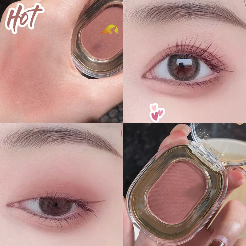 Palette di ombretti monocromatici marrone rosa 9 colori grigio opaco glitter ombretto contorno polvere pigmento primer per occhi trucco di bellezza