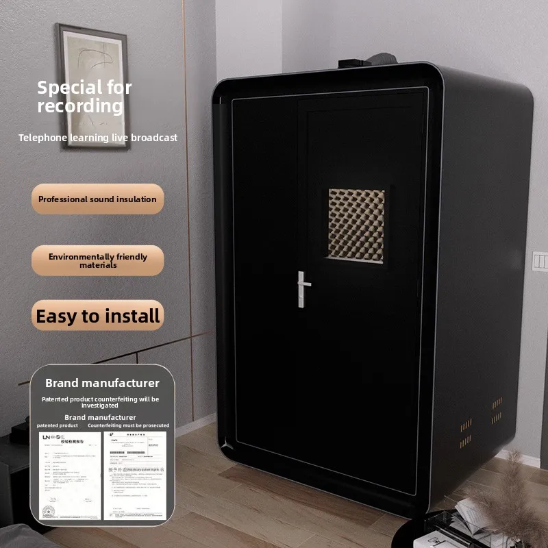 

Recording Studio Household Phone Booth Removable Mobile Soundproof Live Stream Sound Insulation Room Singing Silent Compartment
