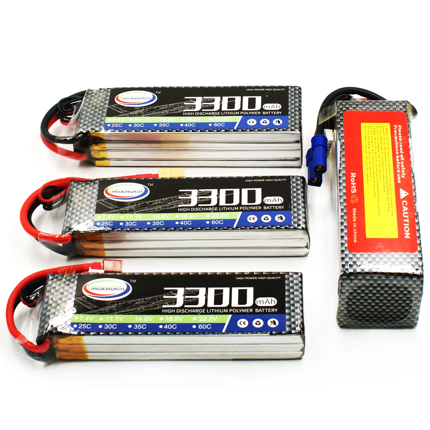 MOSEWORTH 4S RC Toys LiPo Battery 14.8V 3300mAh 35C 60C For RC Quadcopter Drone Airplane 4S Batteries LiPo 14.8V