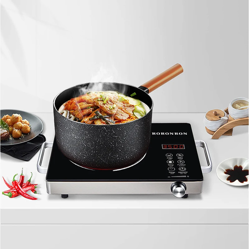 Household 3500W High Power Ceramic Cooker, Black Microcrystalline Panel Portable Electric Stove for Hot Pot Home Daily Cooking