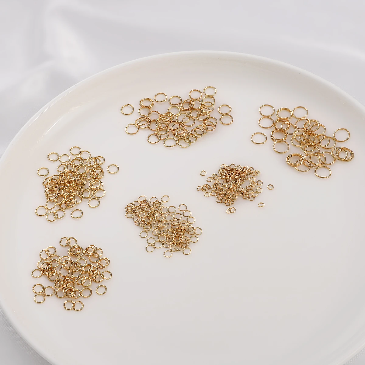 100pcs 18k Gold Plated Single Open Jump Rings round Split Connectors for DIY Jewelry Making Gold Plated Jump Rings Accessories