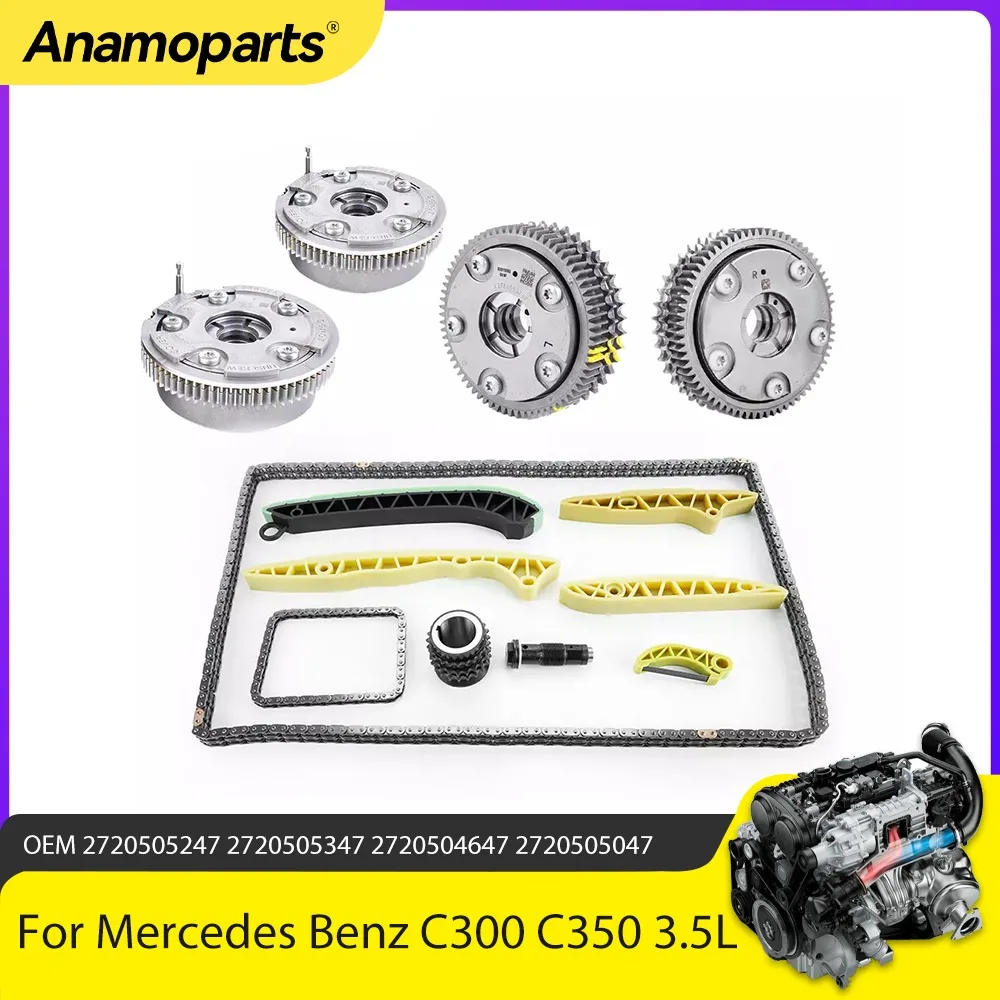 Timing Chain Kit Camshaft Adjuster Fit 3.0 3.5 4.6 5.5L For Mercedes Benz C300 C350 GL450 S350 SL550 3.0 3.5 4.6 5.5L M272 05-15