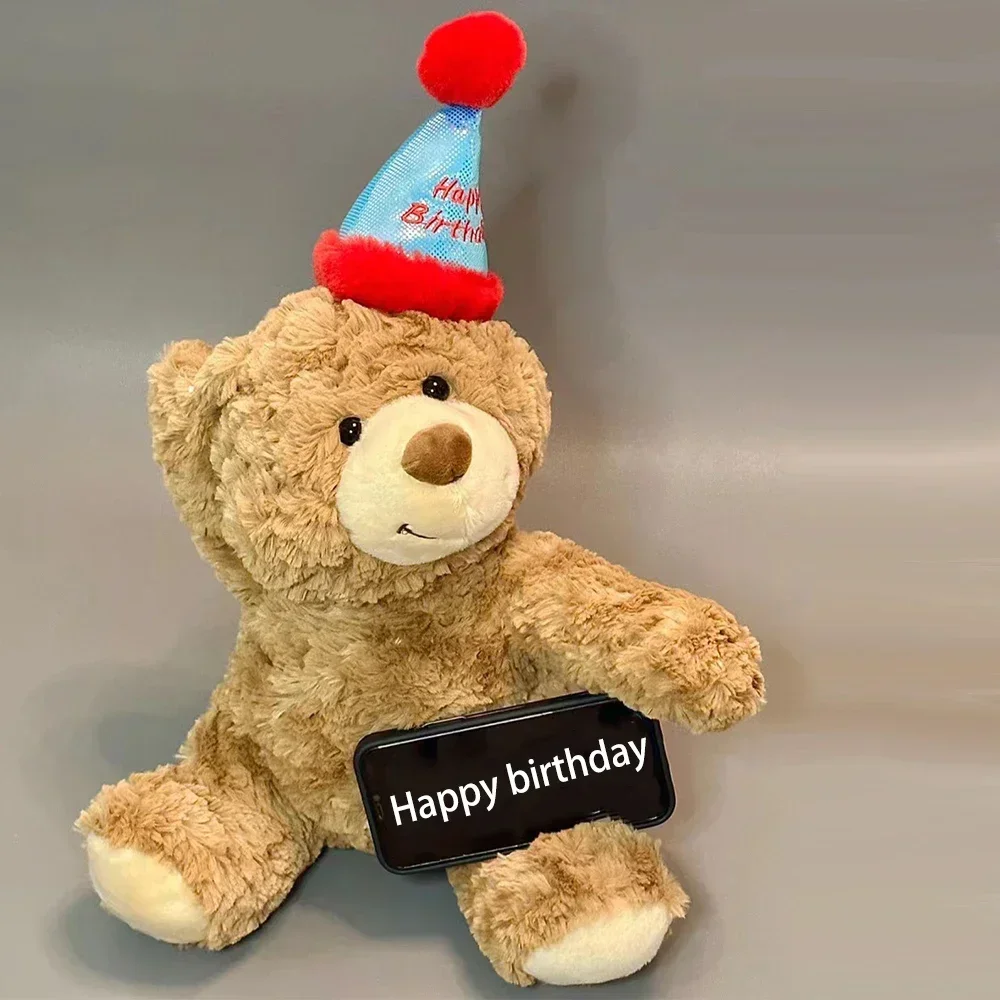 Bambola 1 pz 35 cm caldo nuovo compleanno cappello orsacchiotto regalo carino orsacchiotto peluche regali per ragazza per bambini