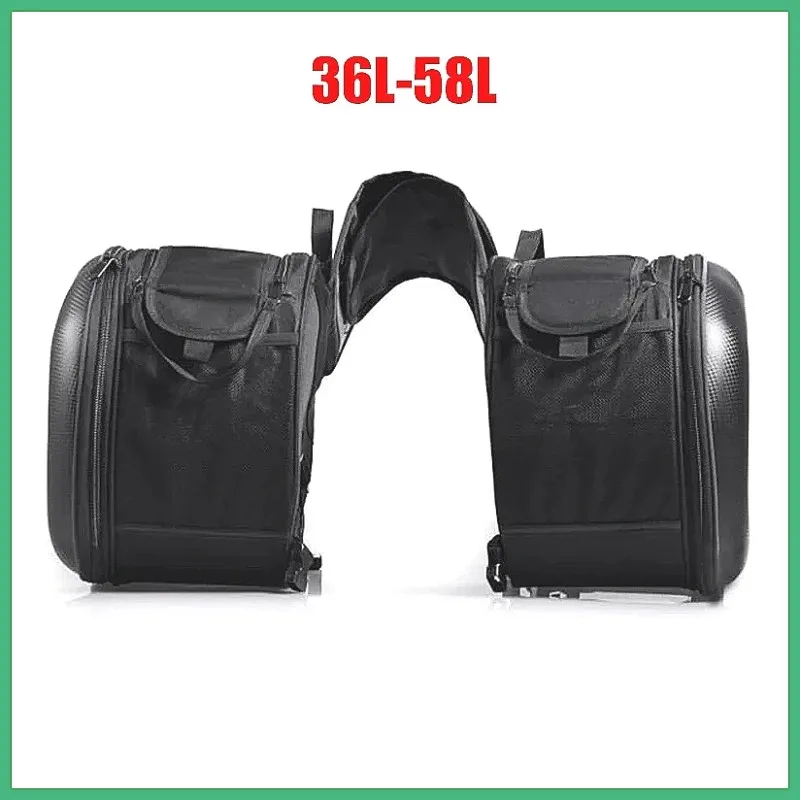 Universal Waterproof Motorcycle Saddlebags with Raincover, Fit for BMW Kawasaki Yamaha Honda Large Capacity Luggage Storage Bags