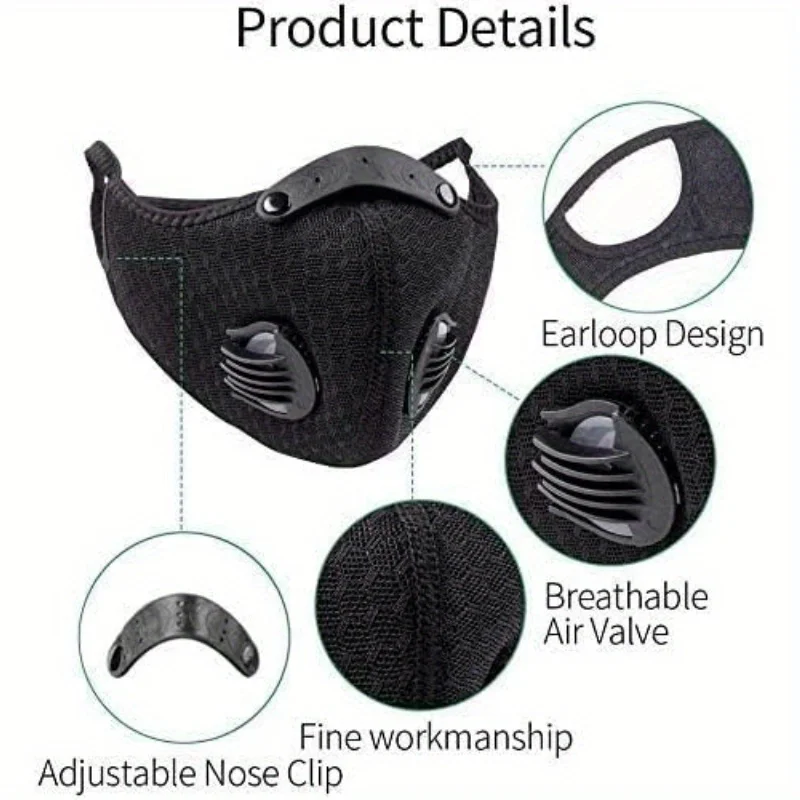 2-Pack Black Sports/ Activated Carbon - Ultra Breathable Mesh, Comfort Fit & Adjustable Cycling, Running, Outdoor Workouts!