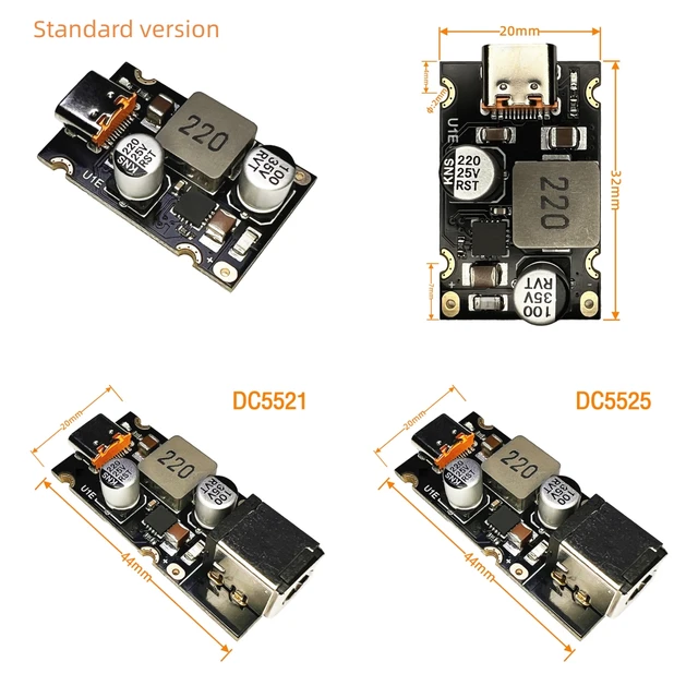 Moduł szybkiego ładowania PD 65W Interfejs Type-C Obsługuje PD3.1 QC3.0 SCP PPS Szybkie ładowanie DC5521 DC5525