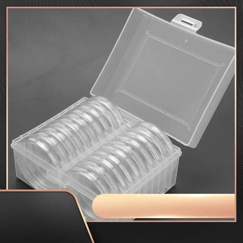 

46 Mm Coin Capsules Ps Round Coin Holder Case And 7 Sizes (16/20/25/27/30/38/46Mm) Protect Gasket-N34R