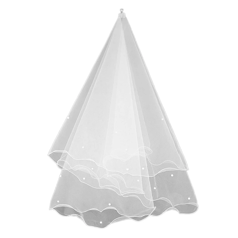 Bride Veil Studded Pearls Beaded Head Covering Wedding Hair Covering White Wedding Veil Headscarf Encrusted Veil