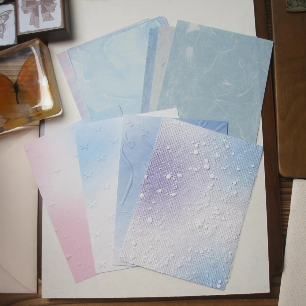 

20 Sheet Mix Material Gradient Color Relief Pattern Paper Gift Tag Gift Decoration Scrapbooking DIY Background Use