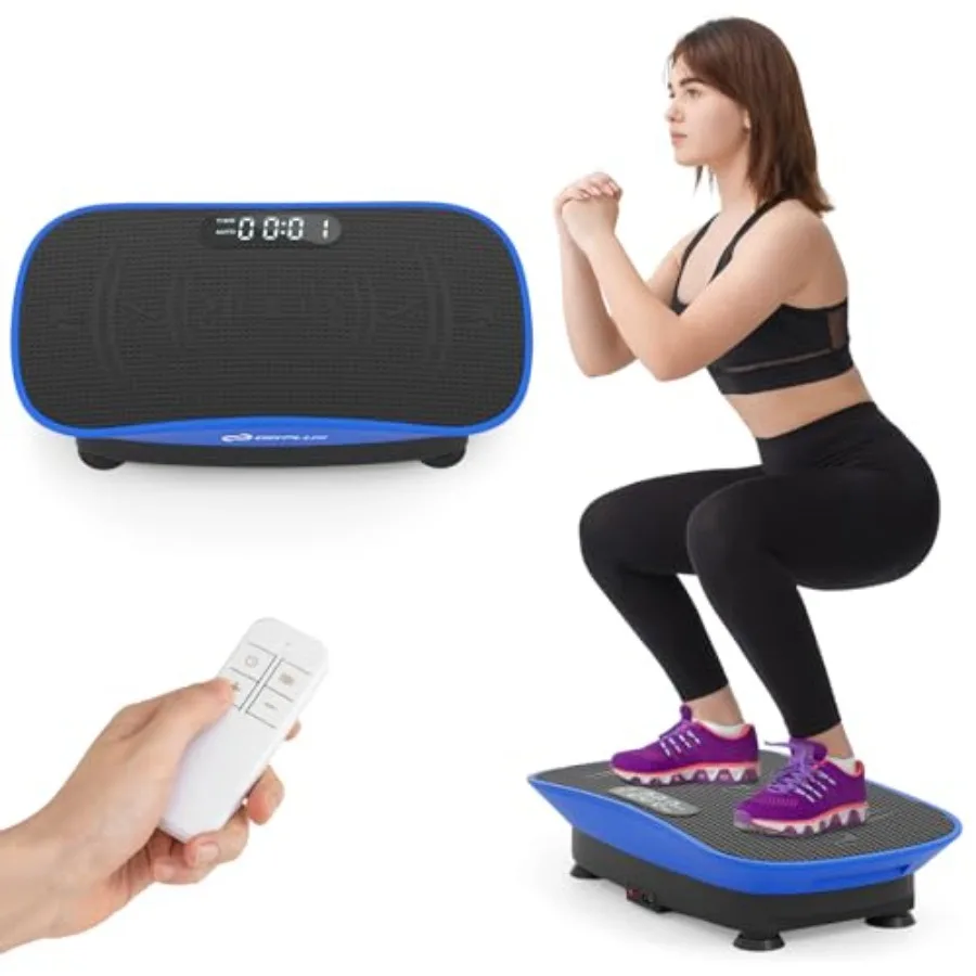 

Goplus Vibration Plate Exercise Machine Vibrating Platform for Lymphatic Drainage w/Remote LED Display Home Workout Full Body S