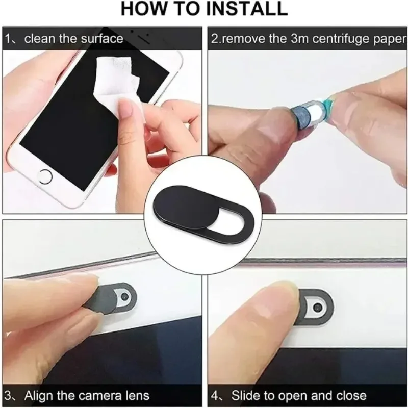 Mobile Phone Lens Sliding Privacy Sticker Webcam Cover Shutter Magnet Slider Plastic Camera Cover for iPad Tablet Web Laptop Pc view 6