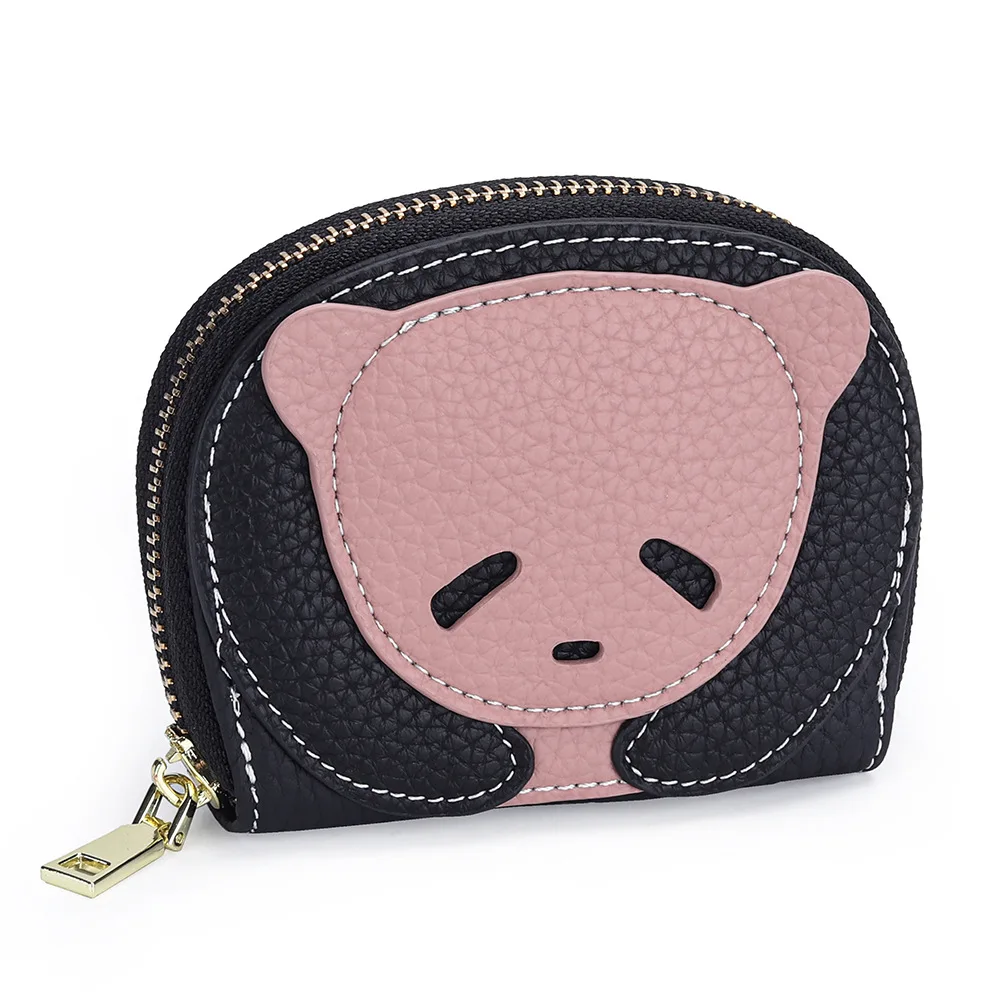 

Новый кожаный картхолдер в форме медведя 2026 года, на молнии, с множеством отделений для карт, кошелек для хранения удостоверений личности, портативный маленький кошелек для монет