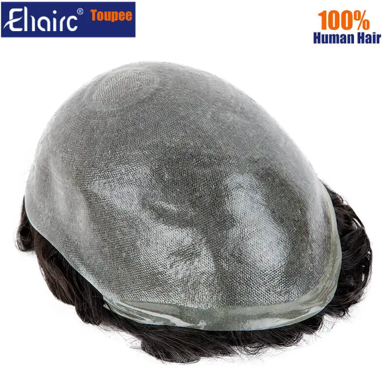 Male Hair Prosthesis 0.04mm-0.06mm Pu Toupee Men 7.5inch Durable Wig For Men 100% Indian Hair System Unit Capillary Prosthesis