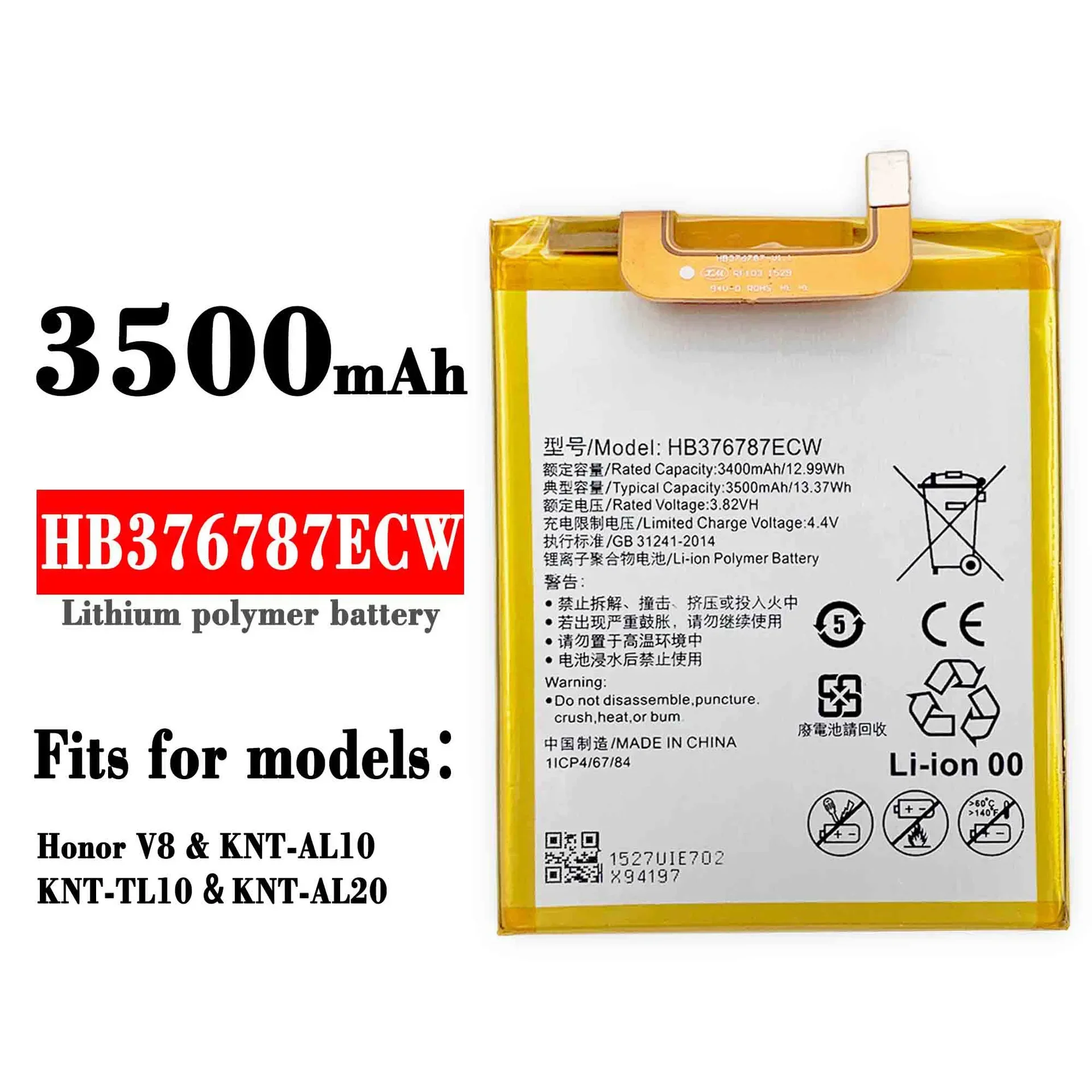 

For HUAWEI Hua wei Honor V8 Battery HB376787ECW HonorV8 KNT-AL10 KNT-TL10 KNT-AL20 High Quality Replacement Internal Batteria